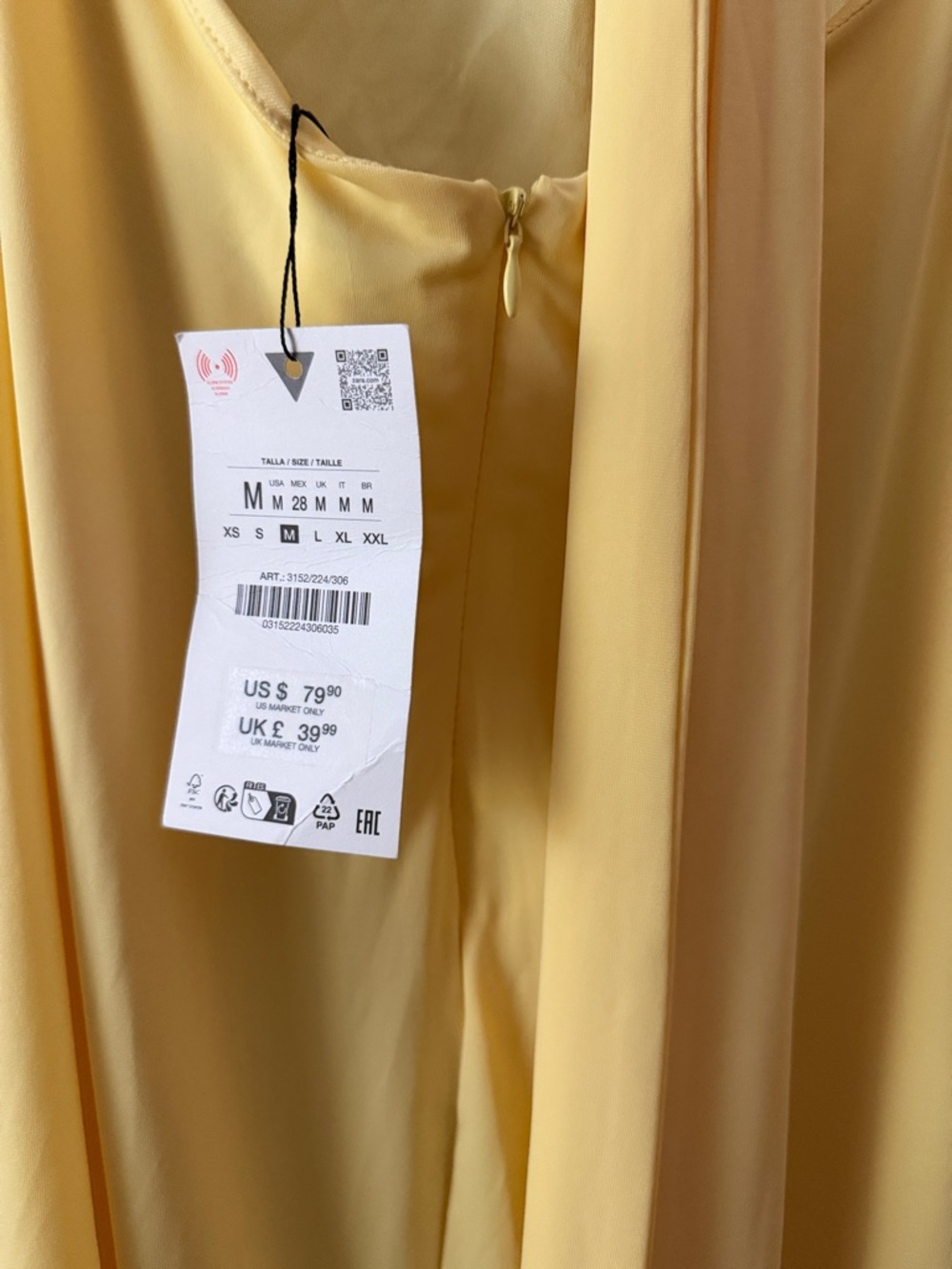 Zara Pale Yellow Tie-Back V-Neck Maxi Dress - Picture 10 of 11